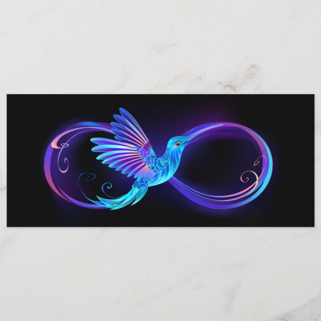 Carte Conseil Symbole de Neon Infinity par Glowing Hummingbird (Devant)