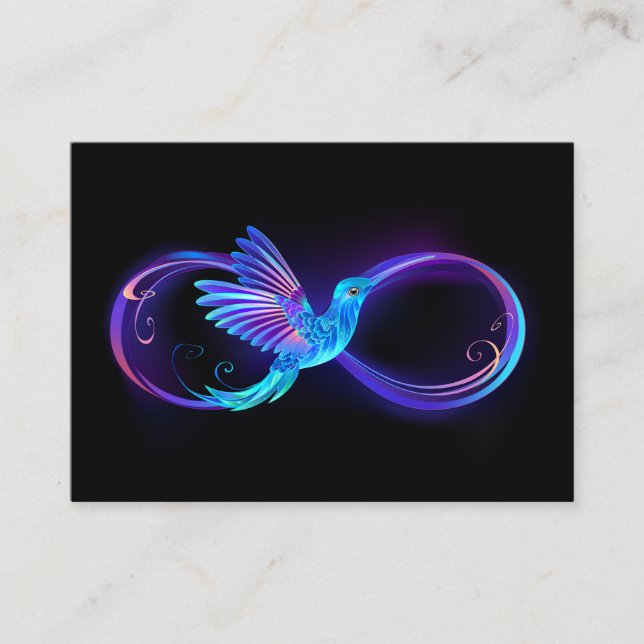 Carte Conseil Symbole de Neon Infinity par Glowing Hummingbird (Devant)