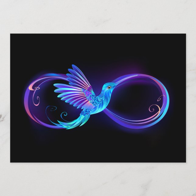 Carte Conseil Symbole de Neon Infinity par Glowing Hummingbird (Devant)