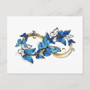 Carte Conseil Symbole infini de papillons Morpho bleus