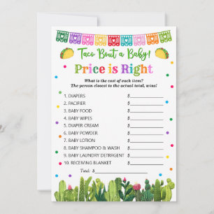 Carte Conseil Taco Baby shower Price a raison, Taco Bout