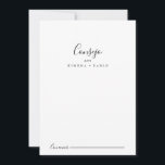 Carte Conseil Tarjeta de Consejos Boda Española<br><div class="desc">Esta tarjeta de consejos boda española es perfecta para una boda moderna. El malade, sencillo y elegante, présenta una tipografía clásica y linda en blanco y negro. Estas tarjetas son perfectas para una boda, una ducha nupcial, una ducha de bebé, una fiesta de graduación y más. Personalice las tarjetas con...</div>