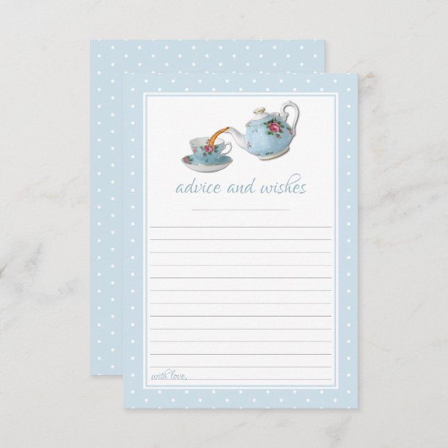 Carte Conseil Teacups Baby shower Tea Party (Devant / Derrière)