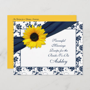 Carte Conseil Tournesol Marine Damask Succès Mariage Recette