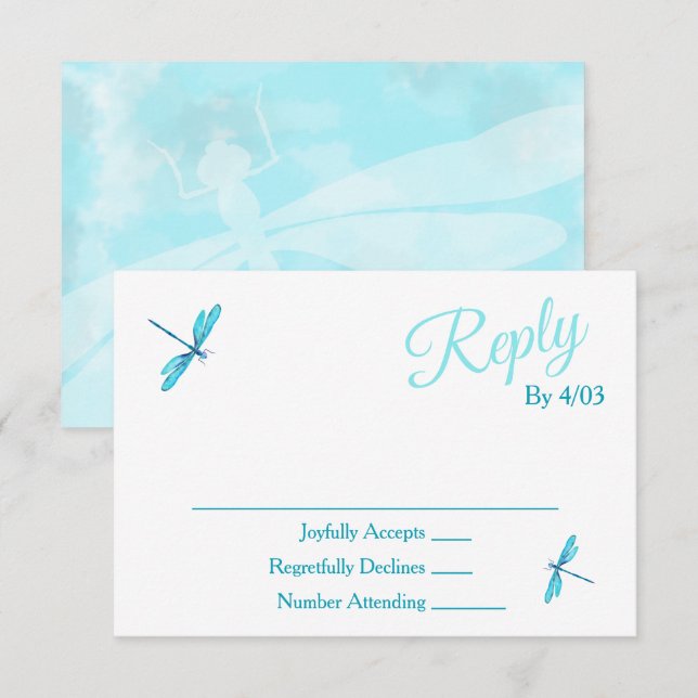 Carte Conseil Turquoise RSVP Enclosure Cards (Devant / Derrière)