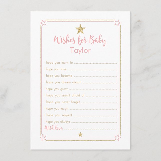 Carte Conseil Twinkle Little Star Wives for Baby Card Pink Gold (Devant)