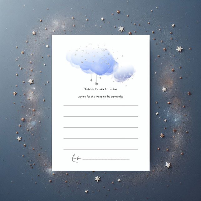 Carte Conseil Twinkle Twinkle Little Star Baby shower (Twinkle Twinkle Little Star Baby Shower Advice Card)