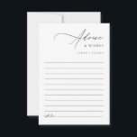 Carte Conseil Un Mariage Élégant Et Moderne<br><div class="desc">Réunissez la sagesse intemporelle pour votre voyage avec nos cartes de conseil Mariage Modern Black & White Newlyweds. Ces cartes élégantes et élégantes invitations invités à partager des conseils et des souhaits sincères dans la saisissante calligraphie moderne. Parfait pour capturer des souvenirs et de la sagesse à votre mariage ou...</div>