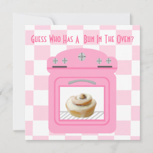Carte Conseil Un Pain Dans Le Four Bébé Fille Baby shower Rose
