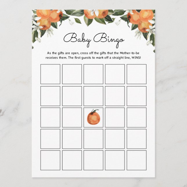 Carte Conseil Un petit jeu de Baby shower Cutie | Baby Bingo Gam (Devant)