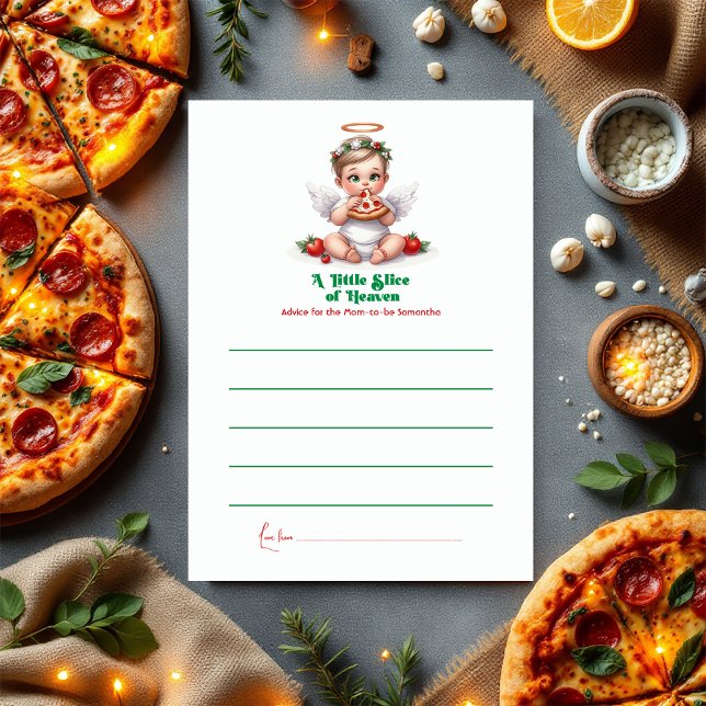 Carte Conseil Une petite tranche de paradis - Baby shower (A Little Slice of Heaven - Baby Shower Advice Card)