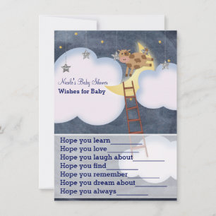 Carte Conseil Vache sautant par-dessus la lune Vœux pour jeu de