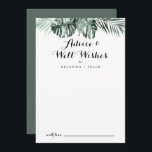 Carte Conseil Végétation tropicale Blanc Floral Mariage<br><div class="desc">Cette carte de conseil mariage de calligraphie moderne est parfaite pour un mariage rustique. Le design est composé de bouquets feuille de palmiers verts avec de belles fleurs blanches. Ces cartes sont parfaites pour un mariage, une douche nuptiale, un baby shower, une fête de remise de diplômes et plus encore....</div>