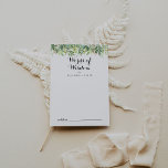Carte Conseil Verdure Botanique Feuillage Mariage Mots de sagess<br><div class="desc">Ce feuillage botanique verdoyant, mariages mots de sagesse carte conseil est parfait pour un mariage simple. Cette belle aquarelle présente un feuillage vert botanique. Ces cartes sont parfaites pour un mariage, une douche nuptiale, un baby shower, une fête de remise de diplômes et plus encore. Personnalisez les cartes avec les...</div>