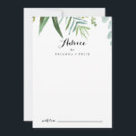 Carte Conseil Verdure classique Feuille tropical Mariage<br><div class="desc">Cette carte de conseil feuille tropicale et luxuriante est parfaite pour un mariage moderne. Le design est composé principalement de feuilles tropicaux verts. Ces cartes sont parfaites pour un mariage, une douche nuptiale, un baby shower, une fête de remise de diplômes et plus encore. Personnalisez les cartes avec les noms...</div>
