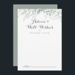 Carte Conseil Verdure minimaliste Eucalyptus Mariages bien souha<br><div class="desc">Cette carte de conseil minimaliste de verdure à l'eucalyptus mariage est parfaite pour un mariage rustique. Le design comprend des feuilles d'eucalyptus verts et élégants à l'aquarelle. Ces cartes sont parfaites pour un mariage, une douche nuptiale, un baby shower, une fête de remise de diplômes et plus encore. Personnalisez les...</div>