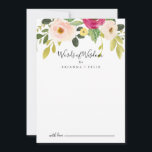 Carte Conseil Verdure Rose Blush Floral Mariages Mots de sagesse<br><div class="desc">Cette carte de conseil à fleurs verdoyantes et roses, mariage, est parfaite pour un mariage simple. Le design présente des peintures à la main de magnifiques pivoines roses, rousses et jaunes avec feuillage vert. Ces cartes sont parfaites pour un mariage, une douche nuptiale, un baby shower, une fête de remise...</div>