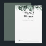 Carte Conseil Verdure tropicale Mots Mariages blancs de sagesse<br><div class="desc">Cette carte de conseil de sagesse, blanc et verdoyant, est parfaite pour un mariage rustique. Le design est composé de bouquets feuille de palmiers verts avec de belles fleurs blanches. Ces cartes sont parfaites pour un mariage, une douche nuptiale, un baby shower, une fête de remise de diplômes et plus...</div>