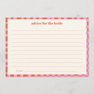 Carte Conseil Vérificateur Abstrait Rose Orange Mariage Personna