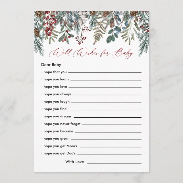 Carte Conseil Vœux de Baby Shower pour un joyeux petit bébé Jeu (Devant)