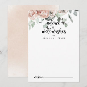 Carte Conseil Vœux de mariage classiques pour une rose poussiére