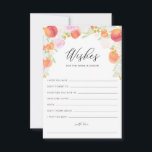 Carte Conseil Vœux de pêches et de fleurs pour les mariés<br><div class="desc">Carte de vœux de pêches et de fleurs à l'aquarelle pour les mariés. Carte de vœux féminine présentant un script fantaisiste et des illustrations à l'aquarelle de pêches,  de pivoines,  d'eucalyptus avec d'autres feuillages et accents floraux. Partagez vos espoirs et vos vœux pour les jeunes mariés.</div>
