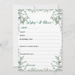 Carte Conseil Vœux et aquarelle d'eucalyptus &