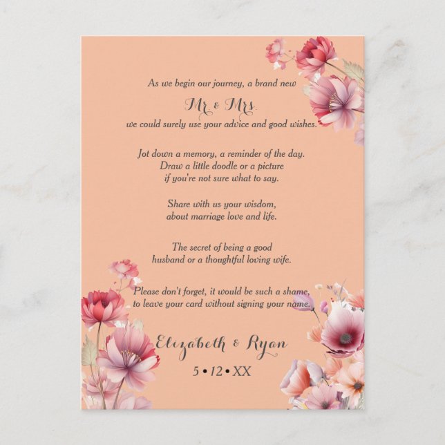 Carte Conseil Vœux et conseils de mariage Peach Fuzz (Devant)