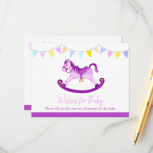 Carte Conseil Voeux pour baby shower bébé violet