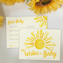 Voeux pour bébé baby shower de soleil à encre whim