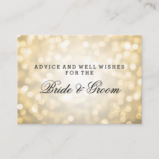 Carte Conseil Wedding Advice Card Gold Glitter Lights (Devant)