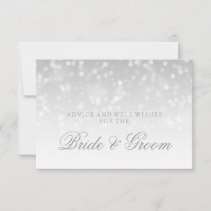 Carte Conseil Wedding Advice Card Silver Bokeh Sparkle Lights