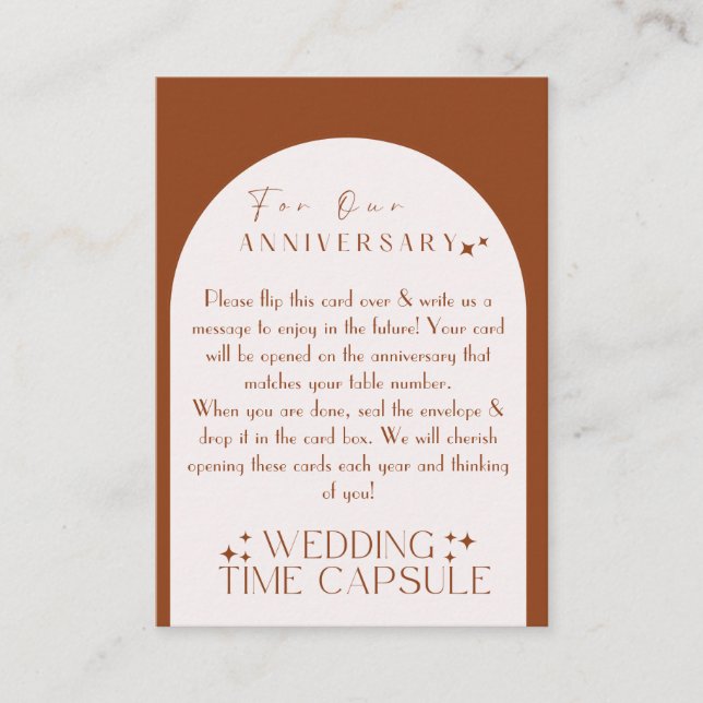 Carte Conseil Wedding Time Capsule Custom Card and Envelope  (Devant)