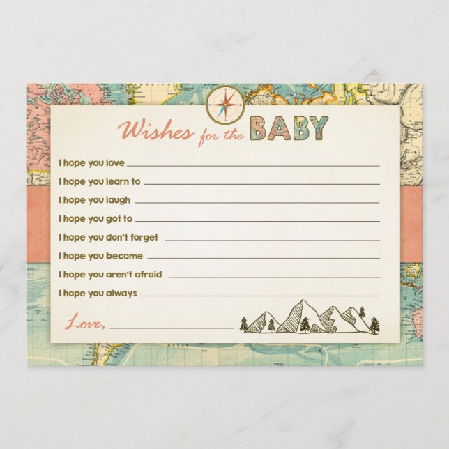 Carte Conseil Wings for baby shower Game Adventure Travel (Devant)