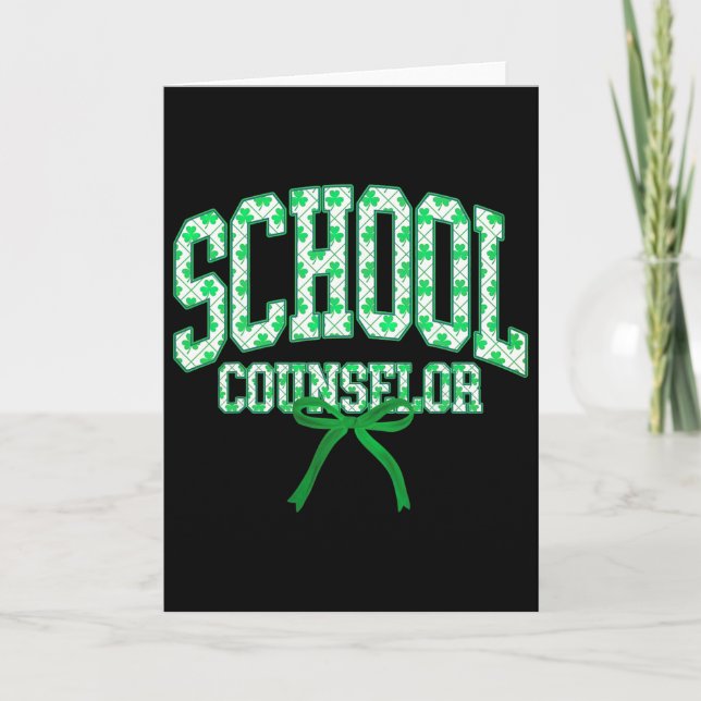 Carte Conseiller Scolaire Saint-Patrick Coquette Nœud (Devant)