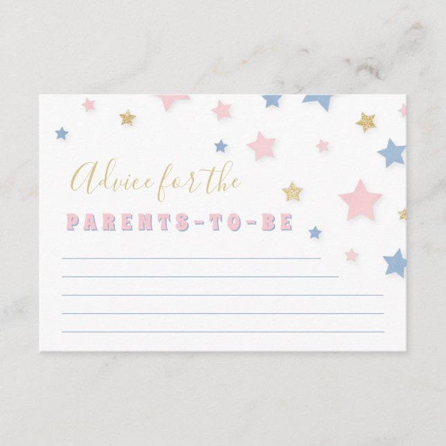 Carte Conseils Baby shower Twinkle Little Star (Devant)