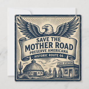 Carte Conserver la Route 66 Americana Eagle Art de bord 