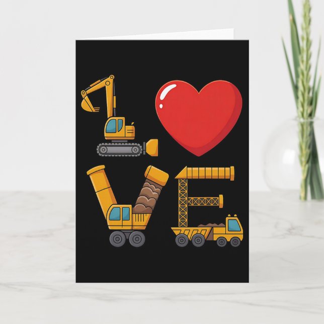 Carte Construction de la Saint-Valentin Amour Écrit Avec (Devant)