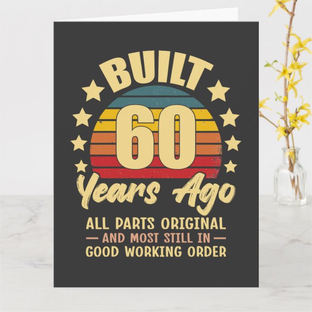 Carte Construit il y a 60 ans Toutes les pièces d'origin (Fleur jaune)