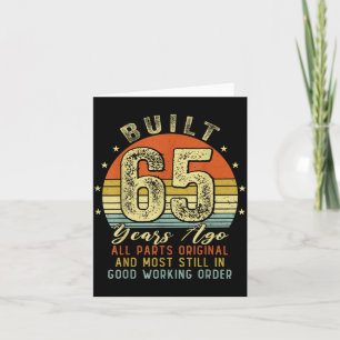 Carte Construit il y a 65 ans Drôle 65e anniversaire Vin