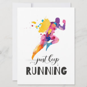 Carte Continuez à courir Citation de motivation pour les