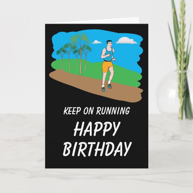 Carte Continuez à courir le joyeux anniversaire (Devant)