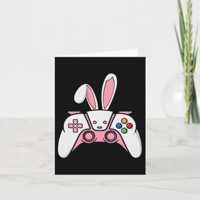 Carte Contrôleur De Jeu Avec Des Oreilles De Lapin Drôle (Devant)