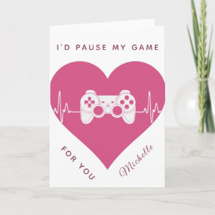 Carte Contrôleur de jeu moderne Valentine's Day Gamer