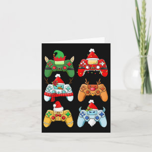Carte Contrôleur de jeu Noël Santa Hat Gamer Boys Xma
