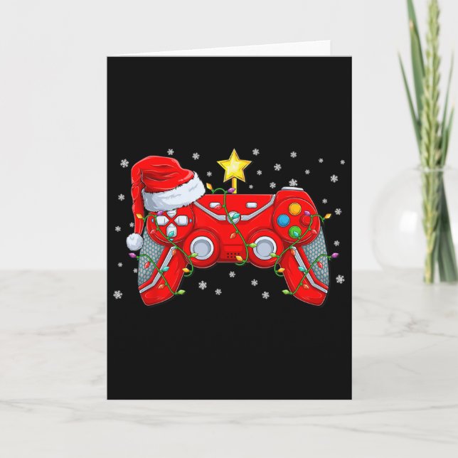 Carte Contrôleur de jeu vidéo chapeau de Noël Santa Game (Devant)