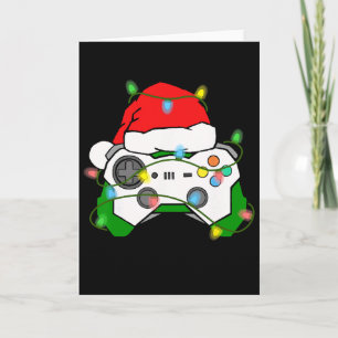 Carte Contrôleur de jeu vidéo de Noël de joueur Casquett