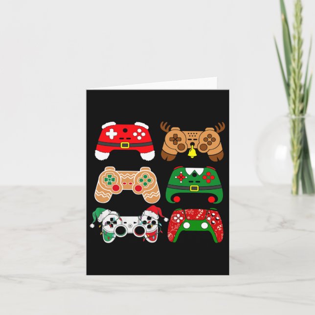 Carte Contrôleur de jeu vidéo Noël Santa Hat Gamer Bo (Devant)