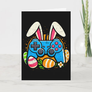 Carte Contrôleur de jeu vidéo vintage Lapin de Pâques Jo