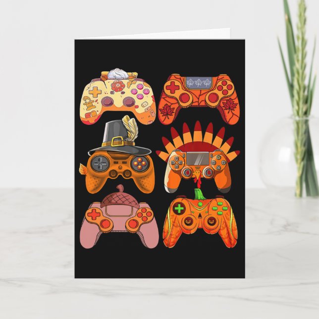 Carte Contrôleurs de dinde de jeu vidéo de Thanksgiving  (Devant)